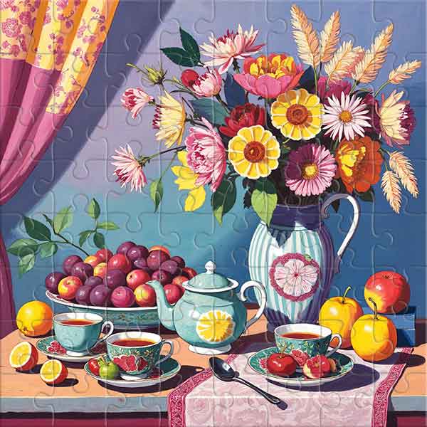A Classical Still Life with a Hint of Tea Jigsaw Puzzle