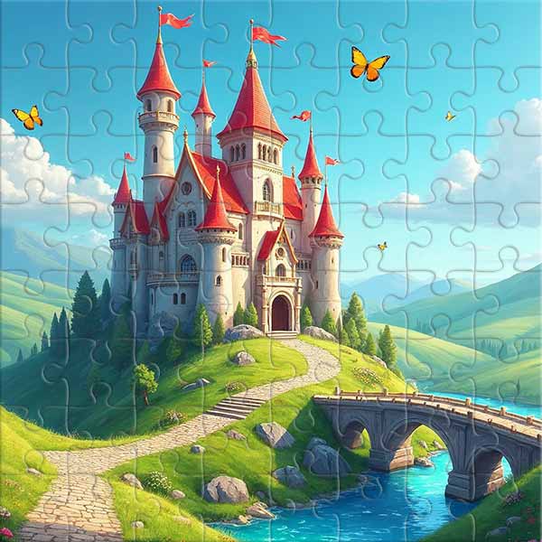 Fairytale Castle on the Hill Jigsaw Puzzle