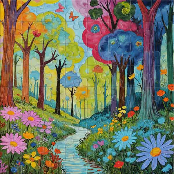 Forest of Wonders and Colorful Dreams Jigsaw Puzzle