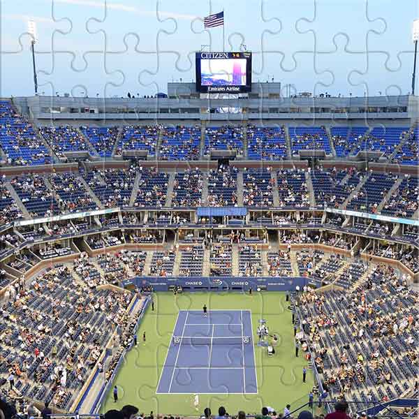 Tennis Court in Full Swing Jigsaw Puzzle