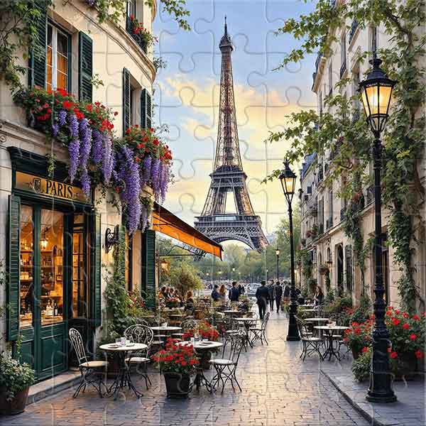 Café acogedor en París Rompecabezas
