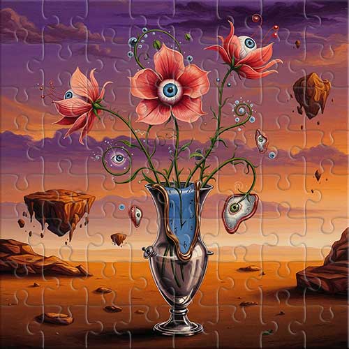 Fantaisie florale à la manière de Dalí Puzzle