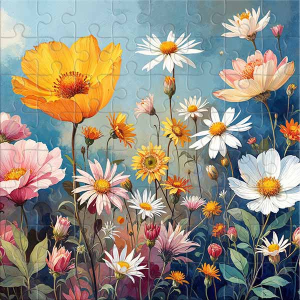 Dahlias à l’aquarelle Puzzle